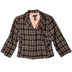 Vintage B. Smart Pink Plaid Blazer Clueless jacket 13/14‎